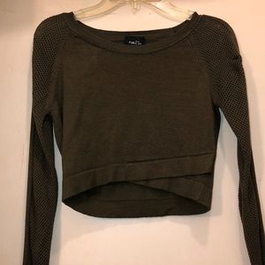 Olive Green Long Sleeve crop top